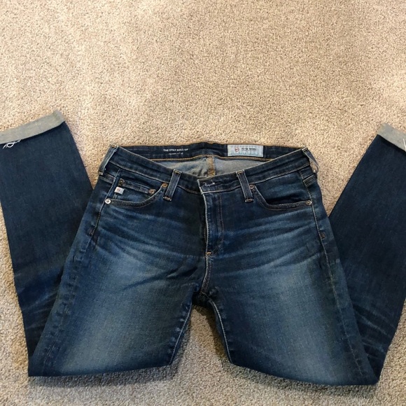 AG DENIM Adriano Goldshmied the stilt roll up cigarette jean crop 28 - Picture 1 of 8